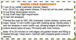 Mary Linderbaum's Baked Crab Ragoons