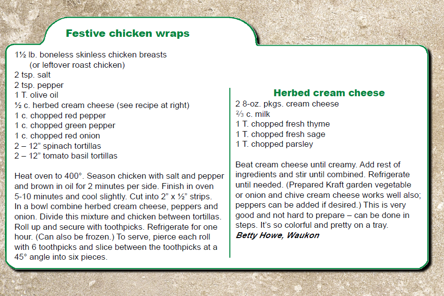 Festive Chicken Wraps