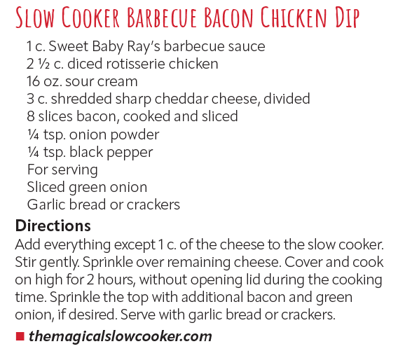 Slow Cooker Barbecue Bacon Chicken Dip