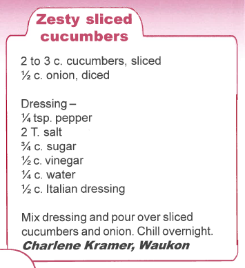 Zesty Sliced Cucumbers