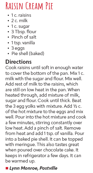 Raisin Cream Pie